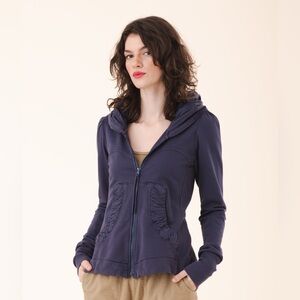 Prairie Underground Short Cloak Purple Organic Cotton Zip Hoodie Med Whimpsygoth